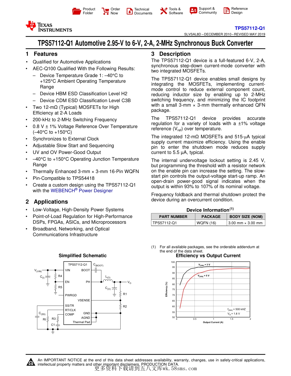 IC封装资料_电源管理芯片_TPS57112QRTERQ1.pdf_第1页