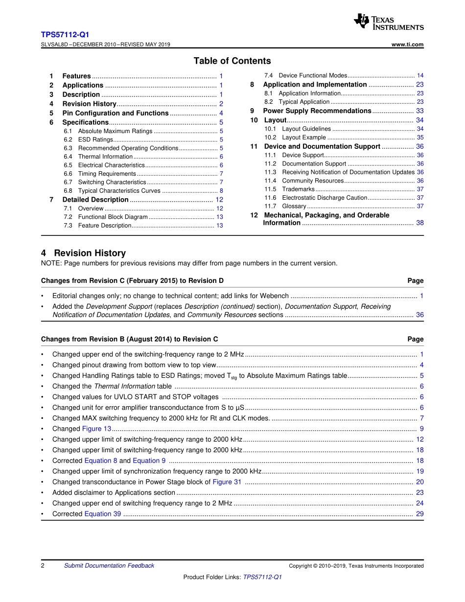 IC封装资料_电源管理芯片_TPS57112QRTERQ1.pdf_第2页