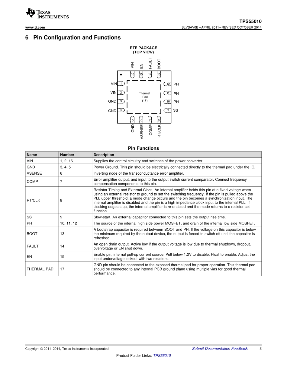 IC封装资料_电源管理芯片_TPS55010RTER.pdf_第3页