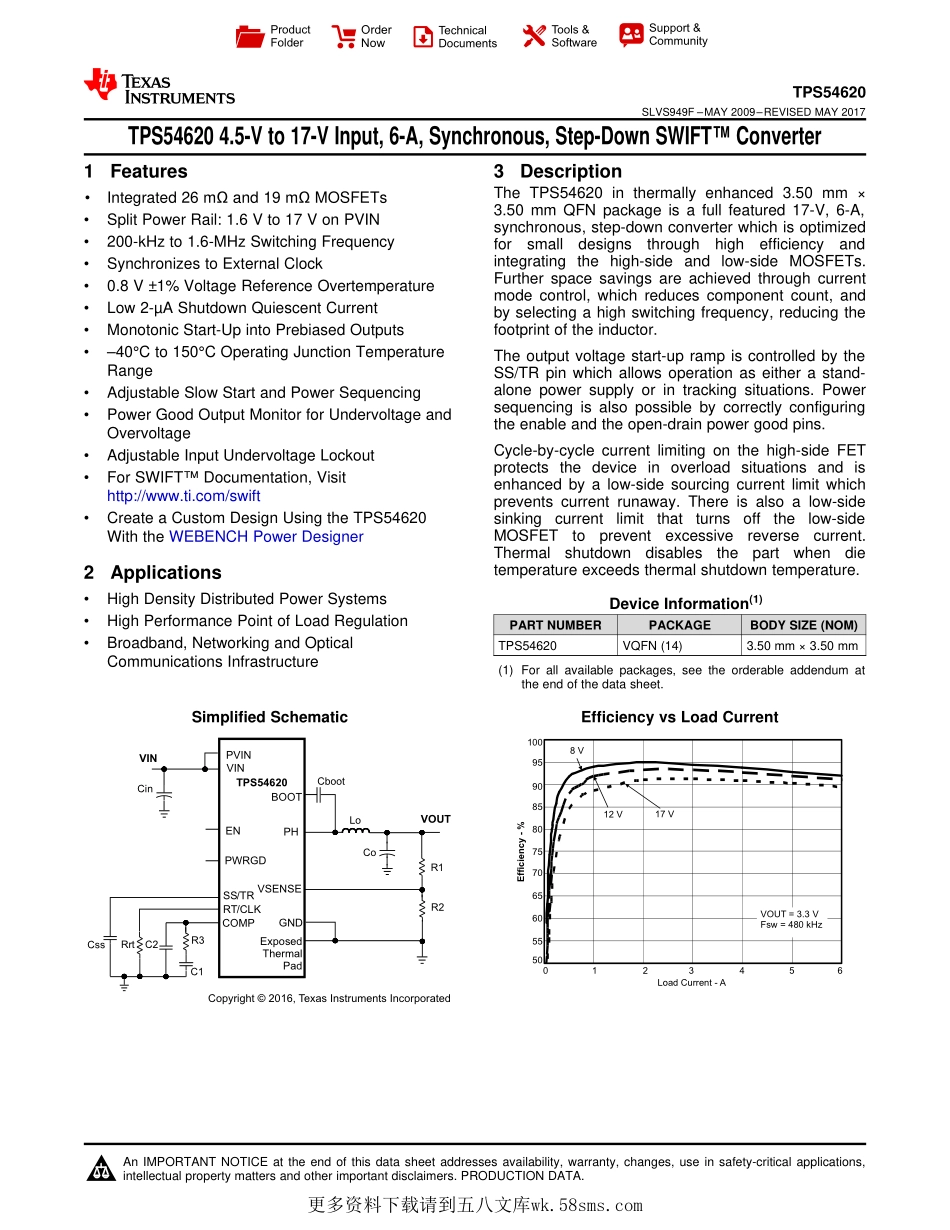 IC封装资料_电源管理芯片_TPS54620RGYR.pdf_第1页