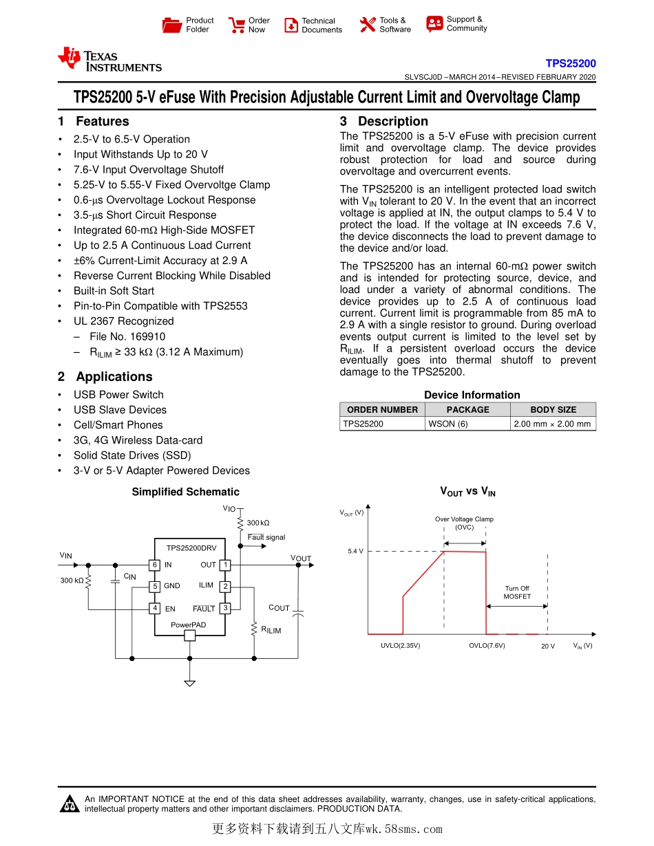 IC封装资料_电源管理芯片_TPS25200DRVR.pdf_第1页