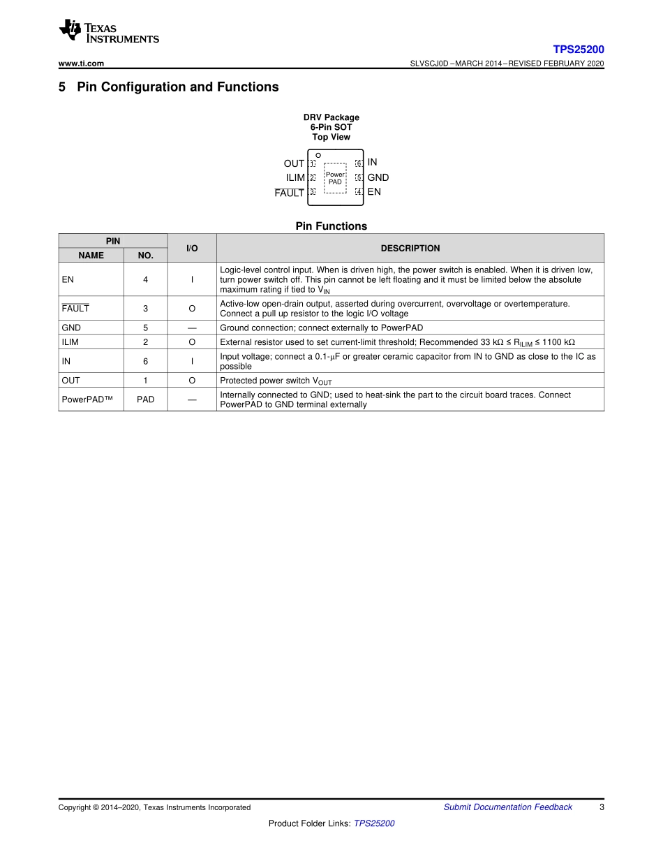 IC封装资料_电源管理芯片_TPS25200DRVR.pdf_第3页