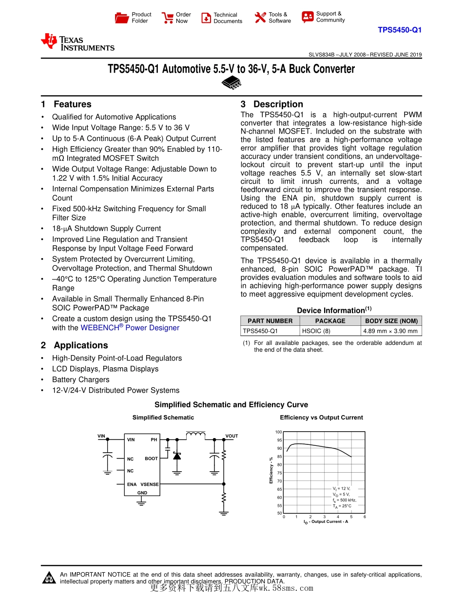 IC封装资料_电源管理芯片_TPS5450QDDARQ1.pdf_第1页