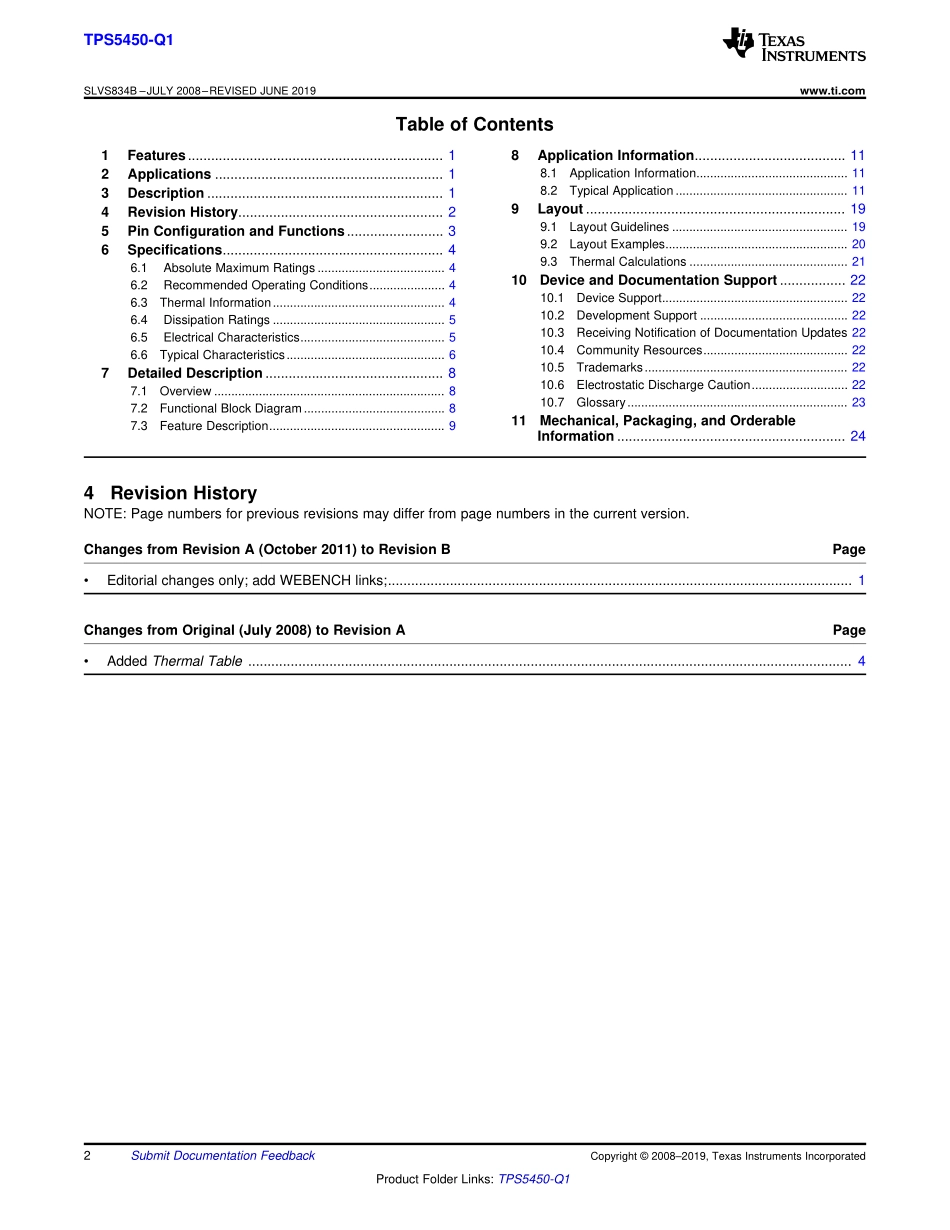 IC封装资料_电源管理芯片_TPS5450QDDARQ1.pdf_第2页