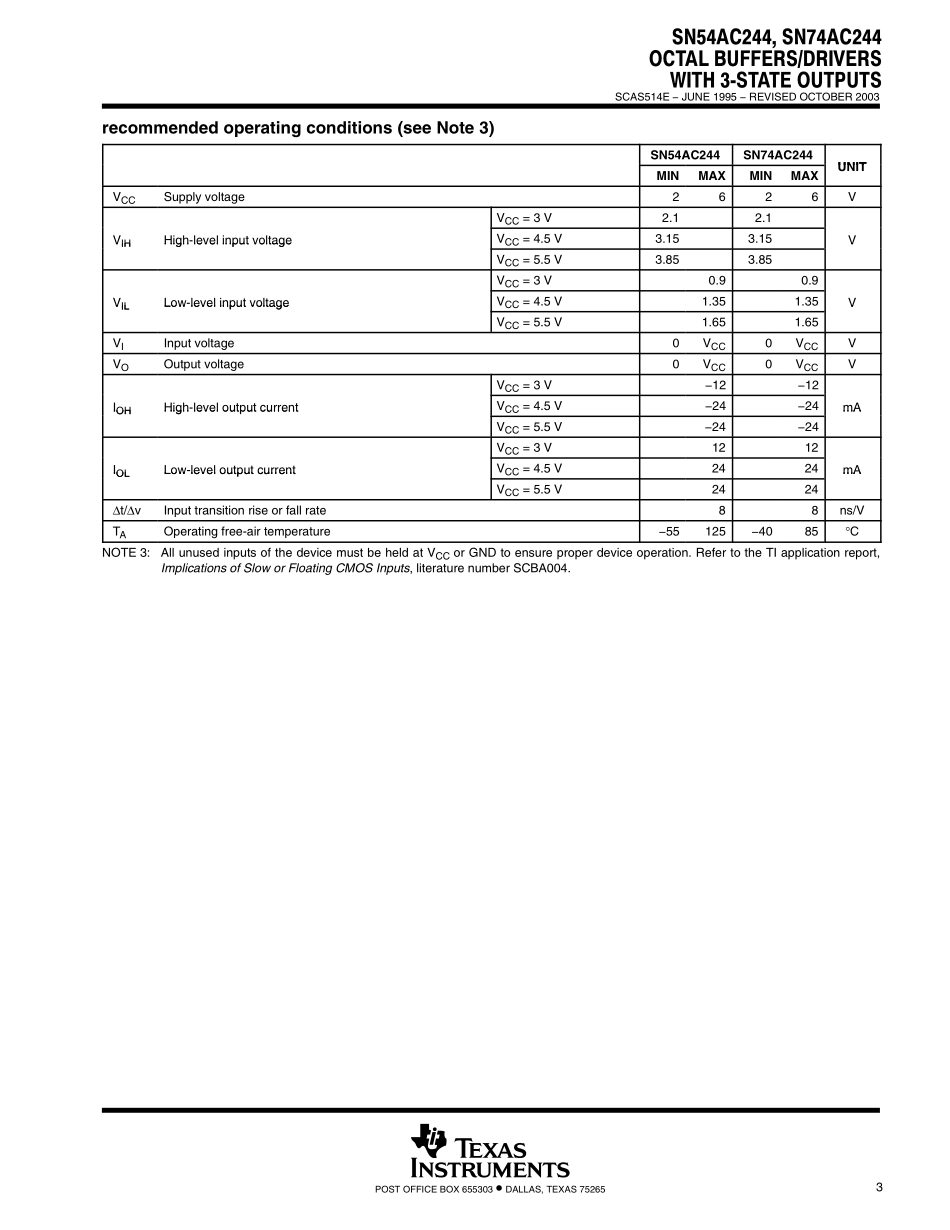 IC封装资料_逻辑及时序器件_SN74AC244DWR.pdf_第3页