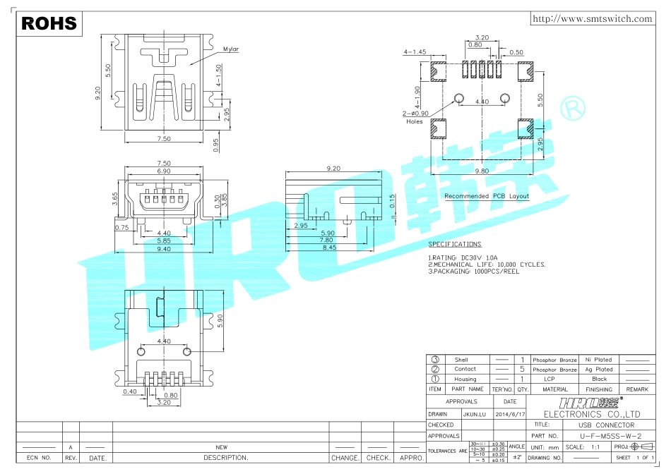 IC封装资料_连接器_U-M-M5SS-W-2.pdf_第2页