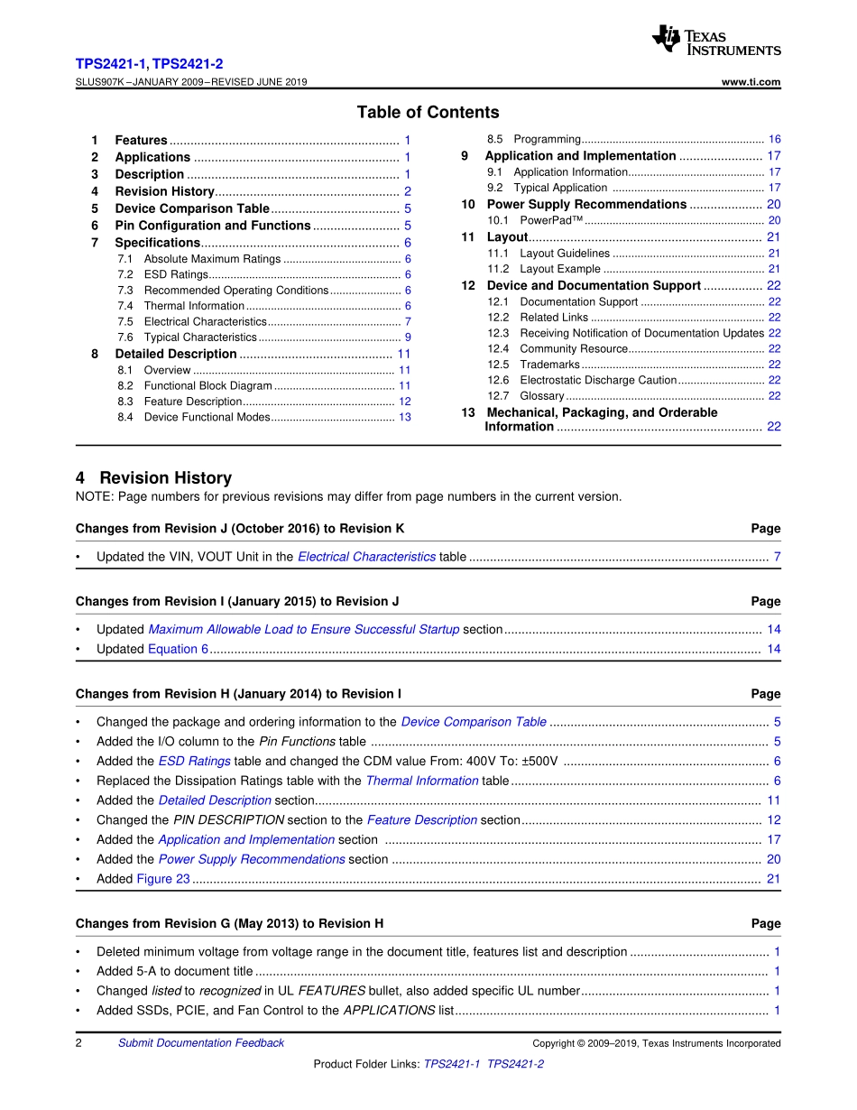 IC封装资料_电源管理芯片_TPS2421-2DDAR.pdf_第2页