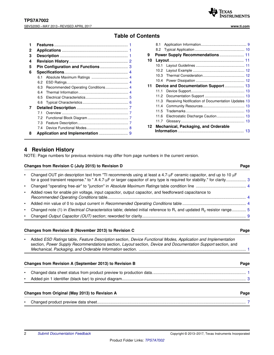 IC封装资料_电源管理芯片_TPS7A7002DDAR.pdf_第2页