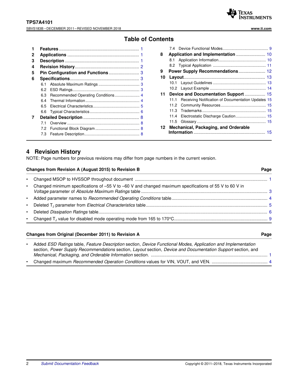 IC封装资料_电源管理芯片_TPS7A4101DGNR.pdf_第2页