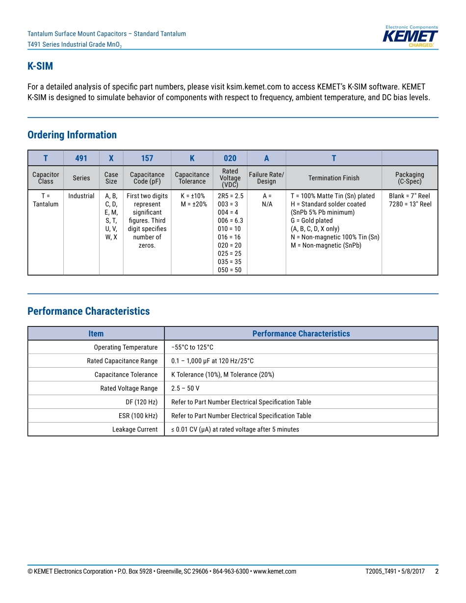 IC封装资料_电容_T495D107K016ATE125.pdf_第2页