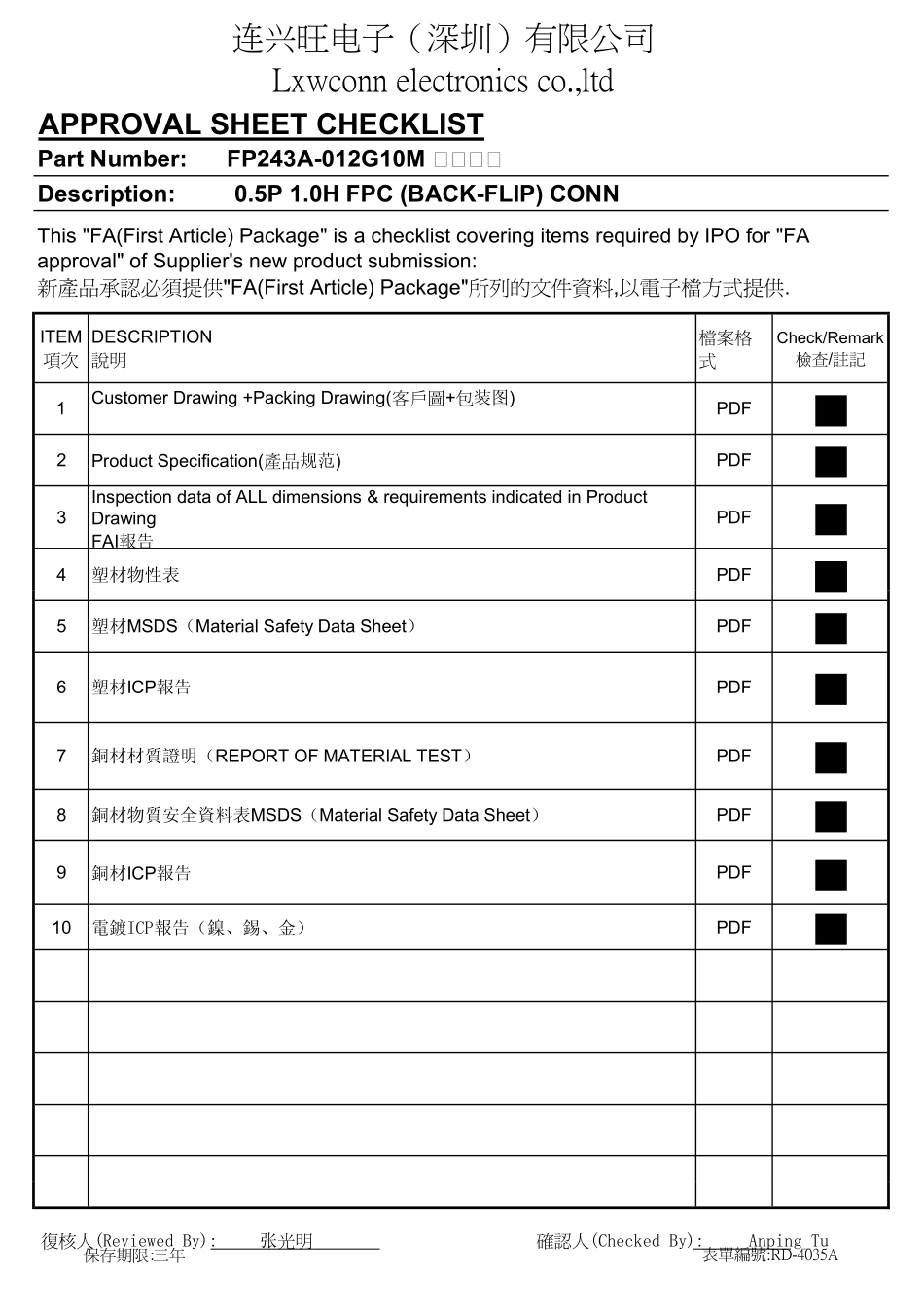 IC封装资料_连接器_FP243A012.pdf_第2页