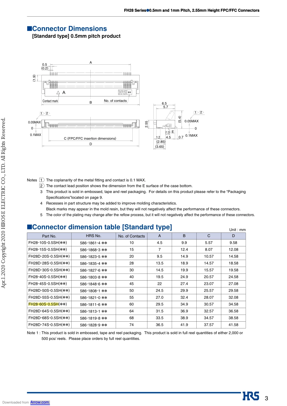 IC封装资料_连接器_FH28-45S-0_5SH.pdf_第3页