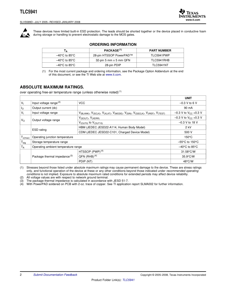 IC封装资料_电源管理芯片_TLC5941PWPR.pdf_第2页