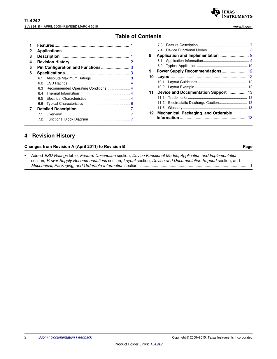 IC封装资料_电源管理芯片_TL4242DRJR.pdf_第2页