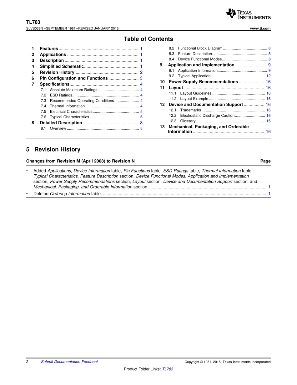 IC封装资料_电源管理芯片_TL783CKTTRG3.pdf_第2页