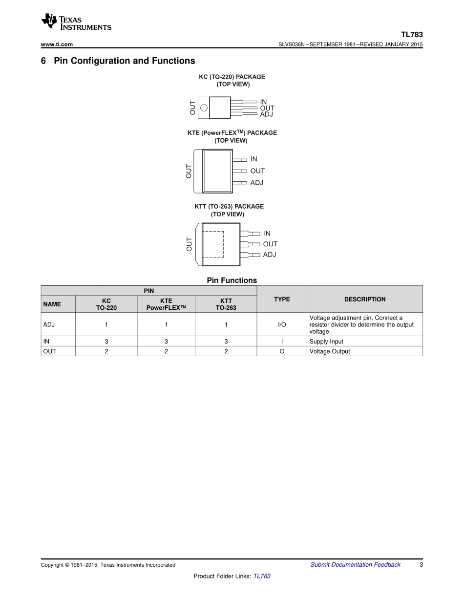 IC封装资料_电源管理芯片_TL783CKTTRG3.pdf_第3页