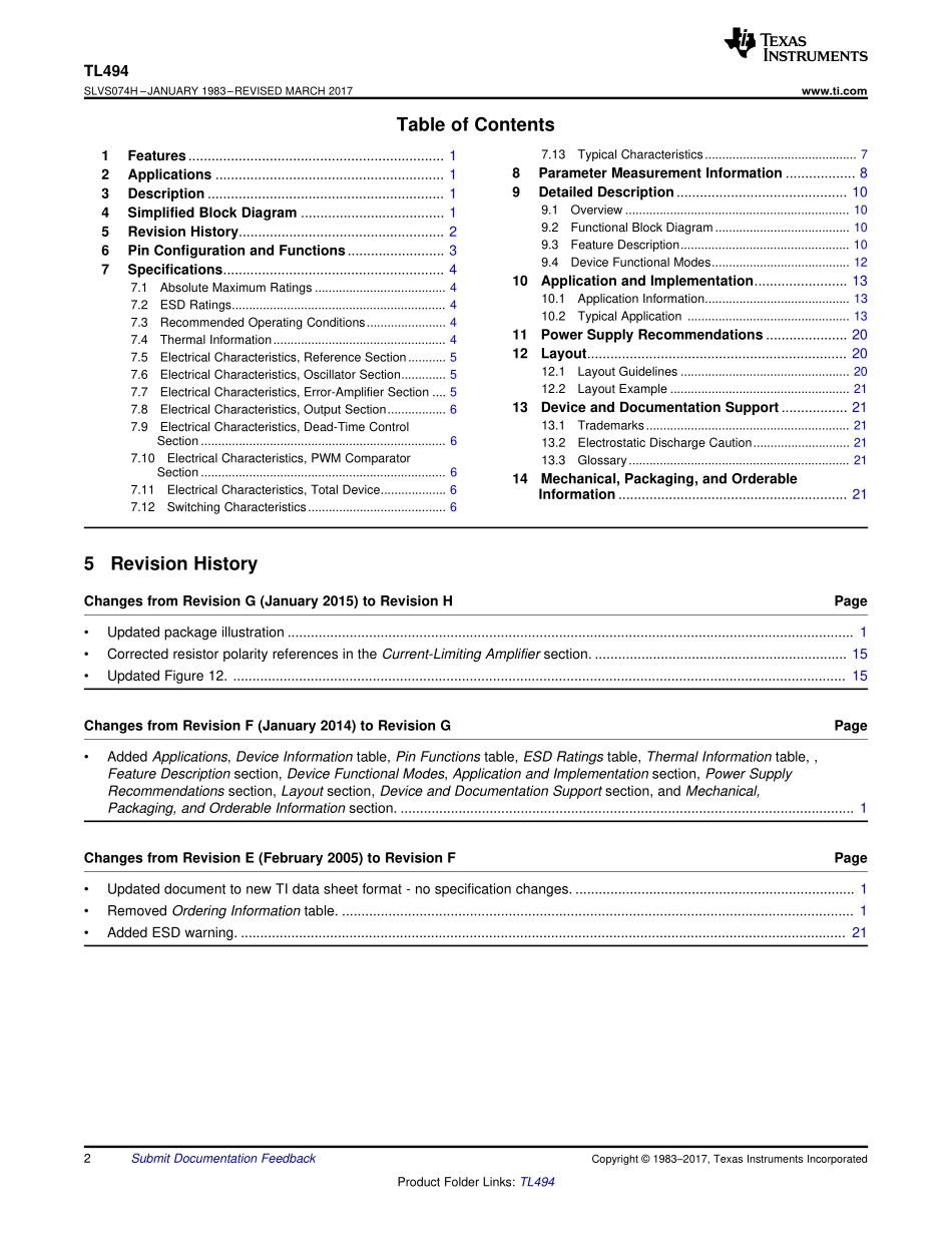 IC封装资料_电源管理芯片_TL494CDR.pdf_第2页