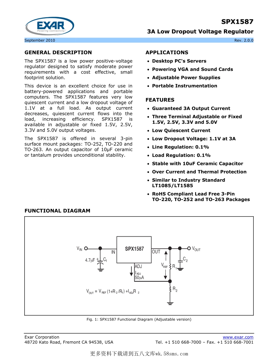 IC封装资料_电源管理芯片_SPX1587AT-L-3-3_TR.pdf_第1页