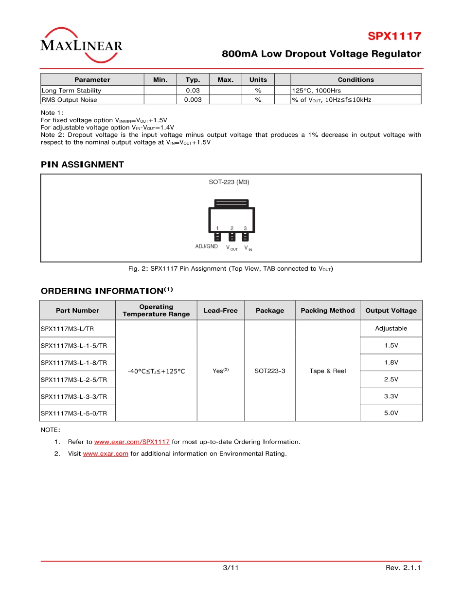 IC封装资料_电源管理芯片_SPX1117M3-L-3-3TR.pdf_第3页