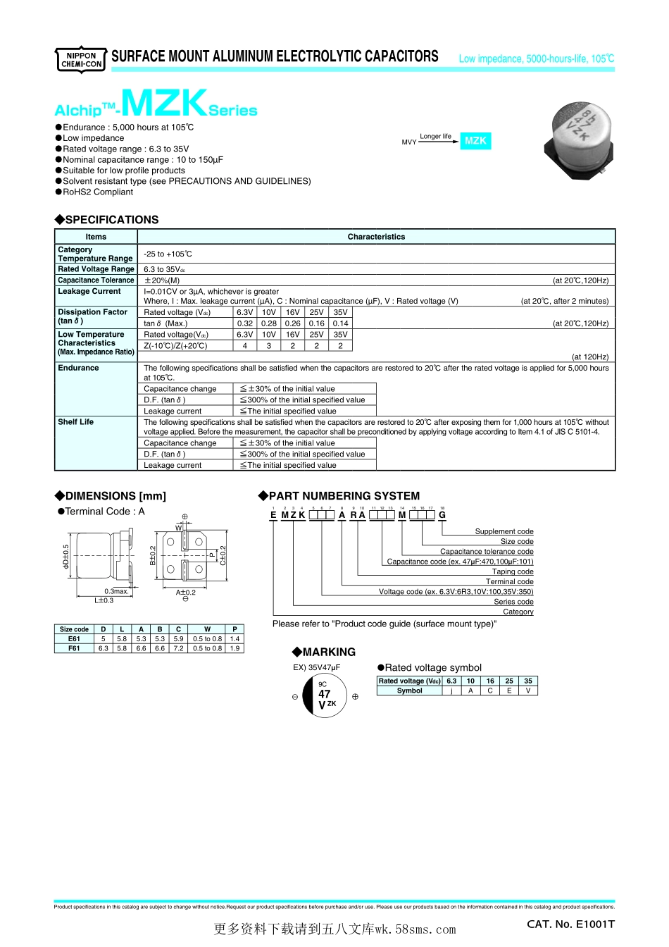 IC封装资料_电容_EMZK160ADA101MF61G.pdf_第1页