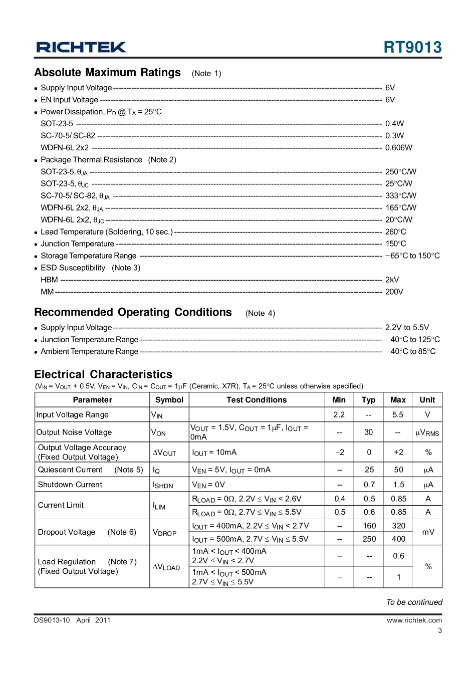 IC封装资料_电源管理芯片_RT9013-33GB.pdf_第3页