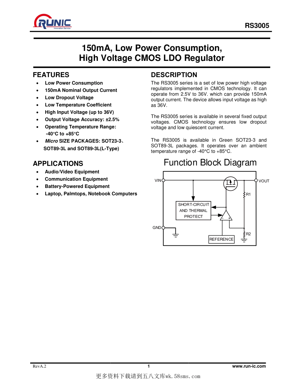 IC封装资料_电源管理芯片_RS3005-5_0YE3.pdf_第1页