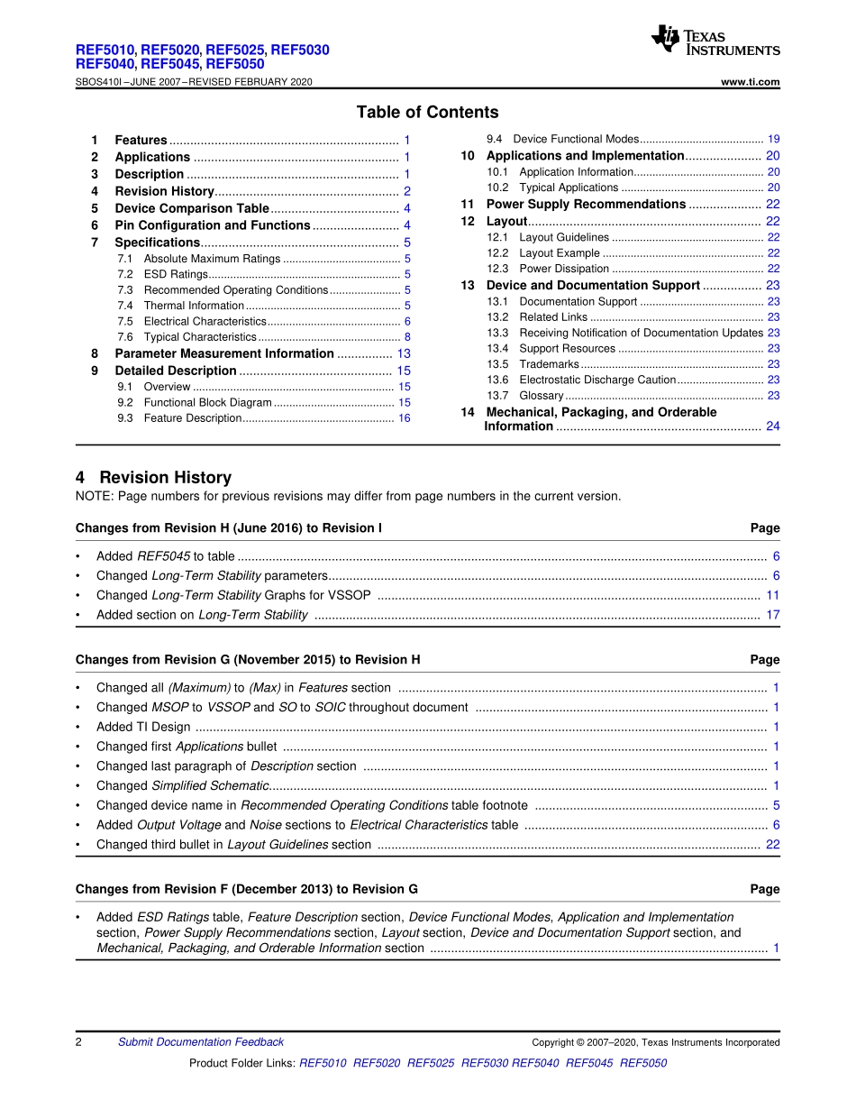 IC封装资料_电源管理芯片_REF5050AIDR.pdf_第2页