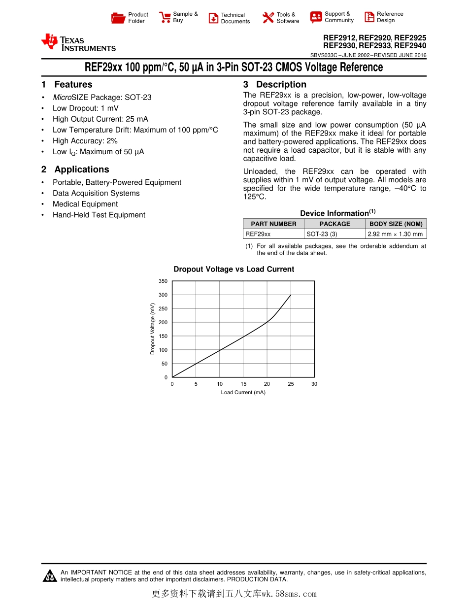 IC封装资料_电源管理芯片_REF2912AIDBZR.pdf_第1页