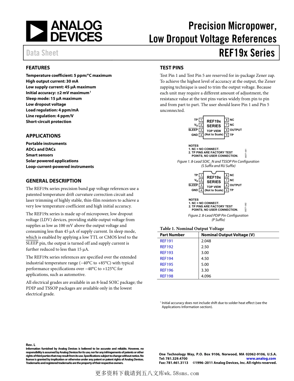 IC封装资料_电源管理芯片_REF196GSZ-REEL.pdf_第1页