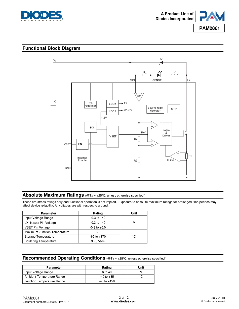 IC封装资料_电源管理芯片_PAM2861CBR.pdf_第3页