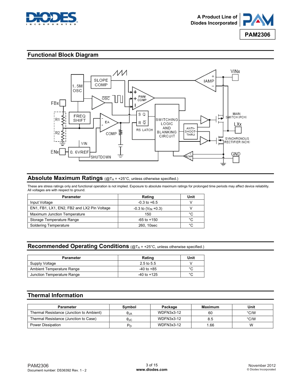 IC封装资料_电源管理芯片_PAM2306AYPKE.pdf_第3页