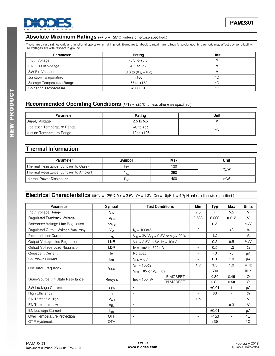 IC封装资料_电源管理芯片_PAM2301CAABADJ.pdf_第3页