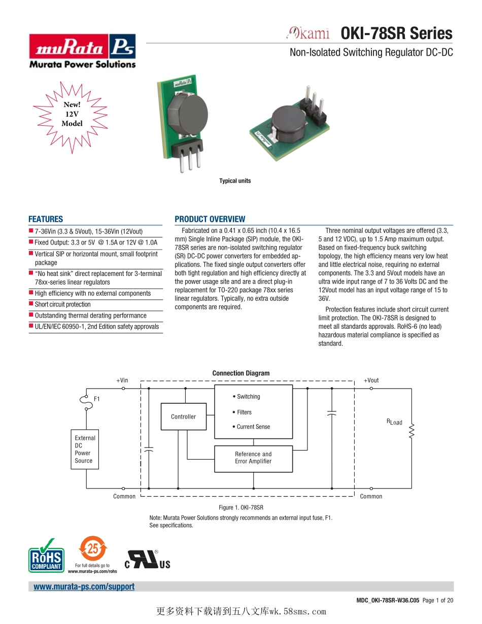 IC封装资料_电源管理芯片_OKI-78SR-5-1.5-W36-C.pdf_第1页