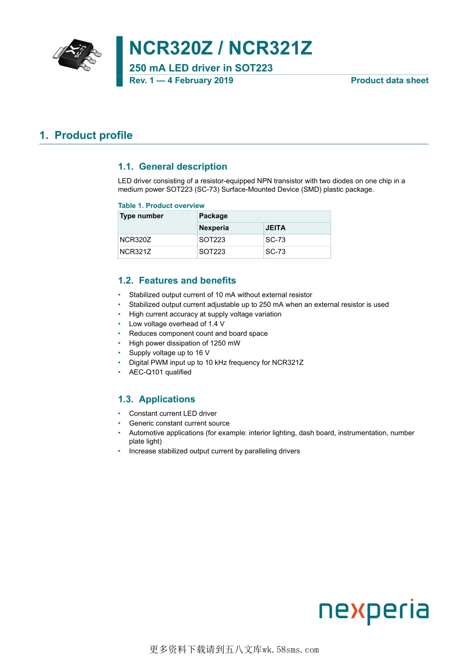 IC封装资料_电源管理芯片_NCR320ZX.pdf_第1页