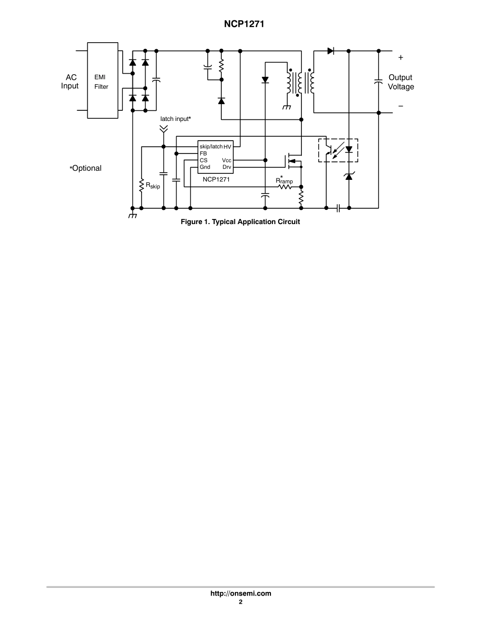 IC封装资料_电源管理芯片_NCP1271D65R2G.pdf_第2页