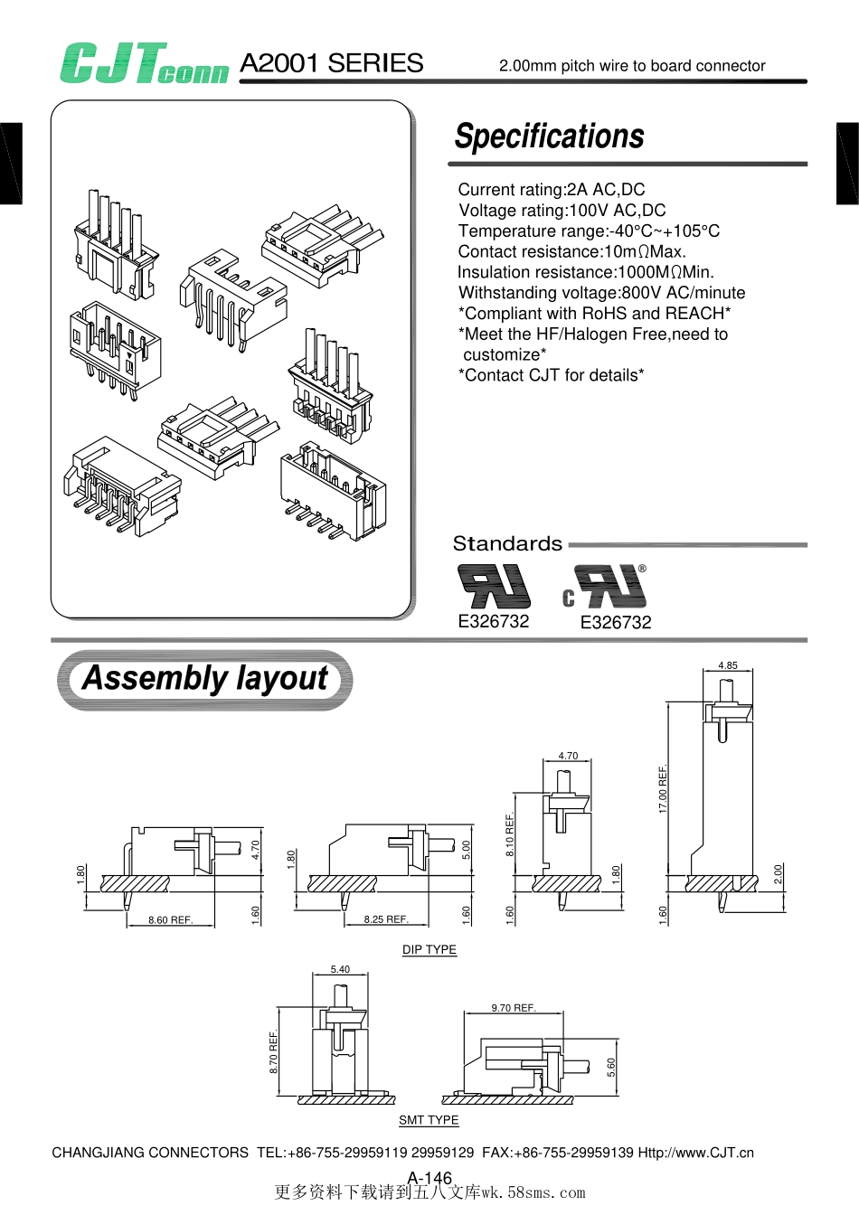 IC封装资料_连接器_A2001WV-S-6P.pdf_第1页