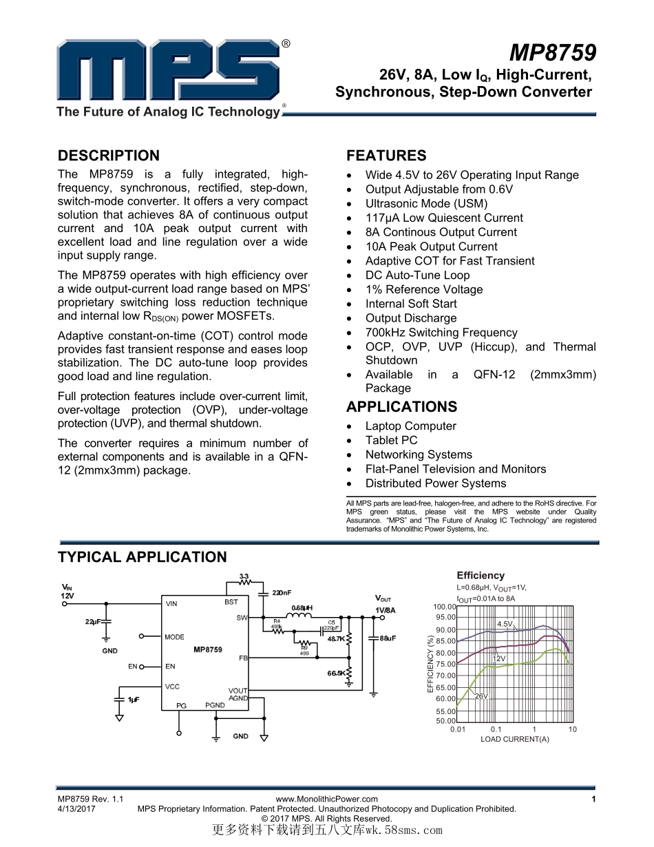 IC封装资料_电源管理芯片_MP8759.pdf_第1页