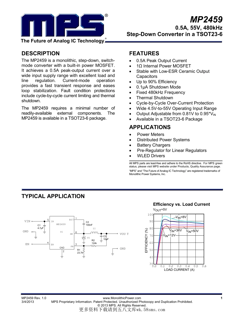 IC封装资料_电源管理芯片_MP2459GJ-Z.pdf_第1页