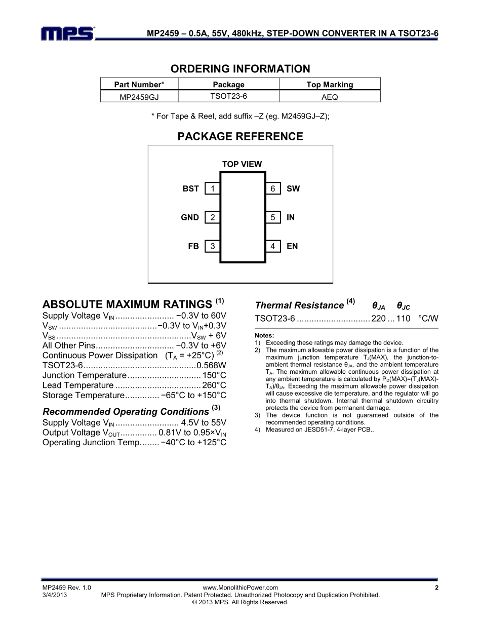 IC封装资料_电源管理芯片_MP2459GJ-Z.pdf_第2页