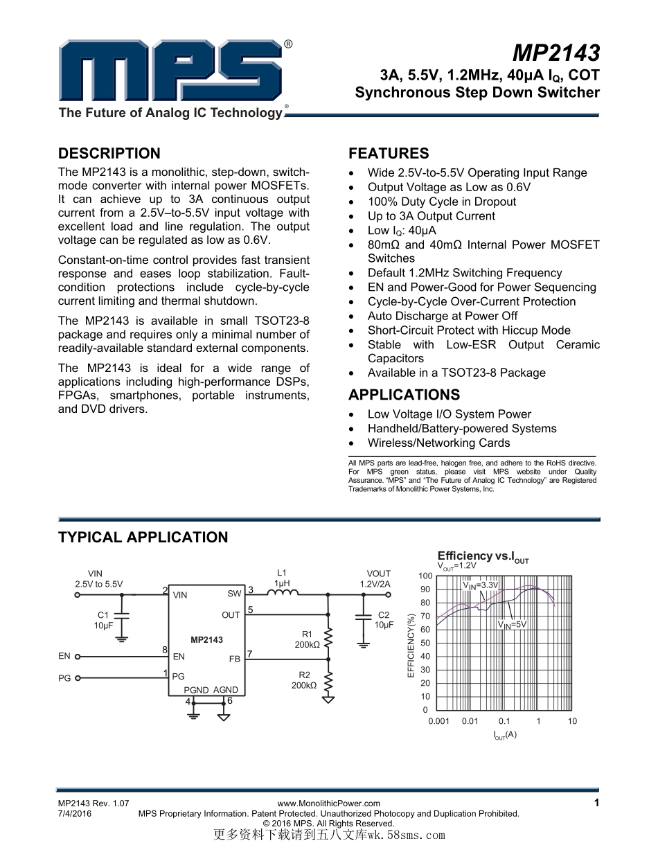 IC封装资料_电源管理芯片_MP2143DJ-LF-Z.pdf_第1页