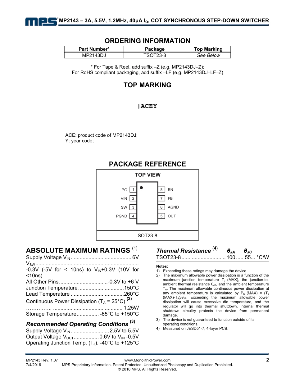 IC封装资料_电源管理芯片_MP2143DJ-LF-Z.pdf_第2页