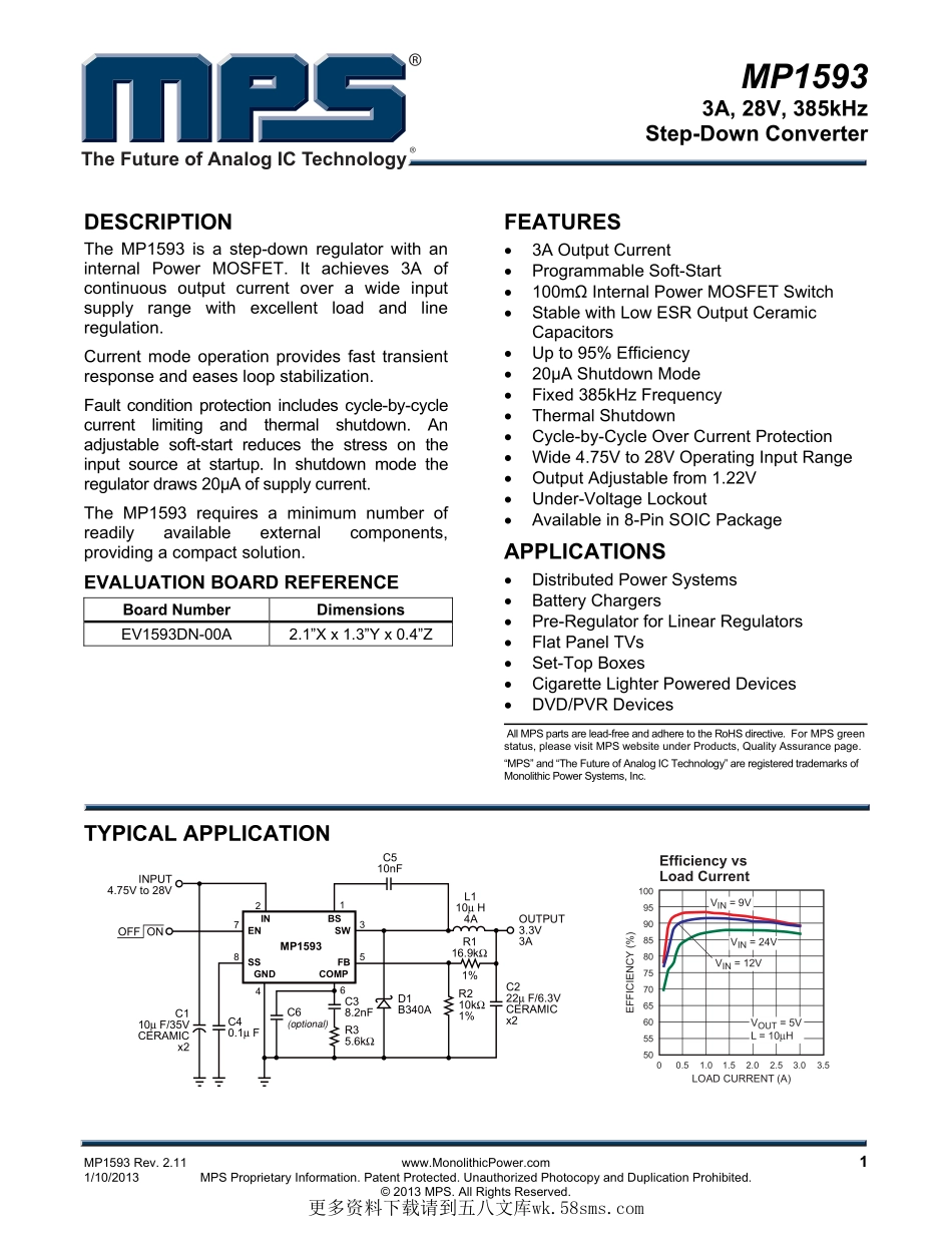 IC封装资料_电源管理芯片_MP1593DN-LF-Z.pdf_第1页