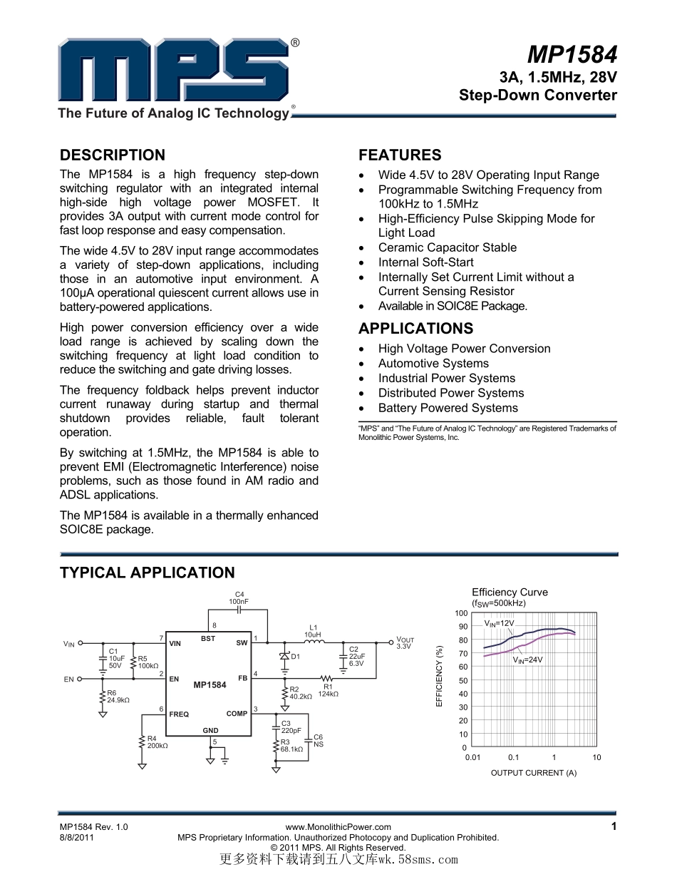 IC封装资料_电源管理芯片_MP1584EN-LF-Z.pdf_第1页