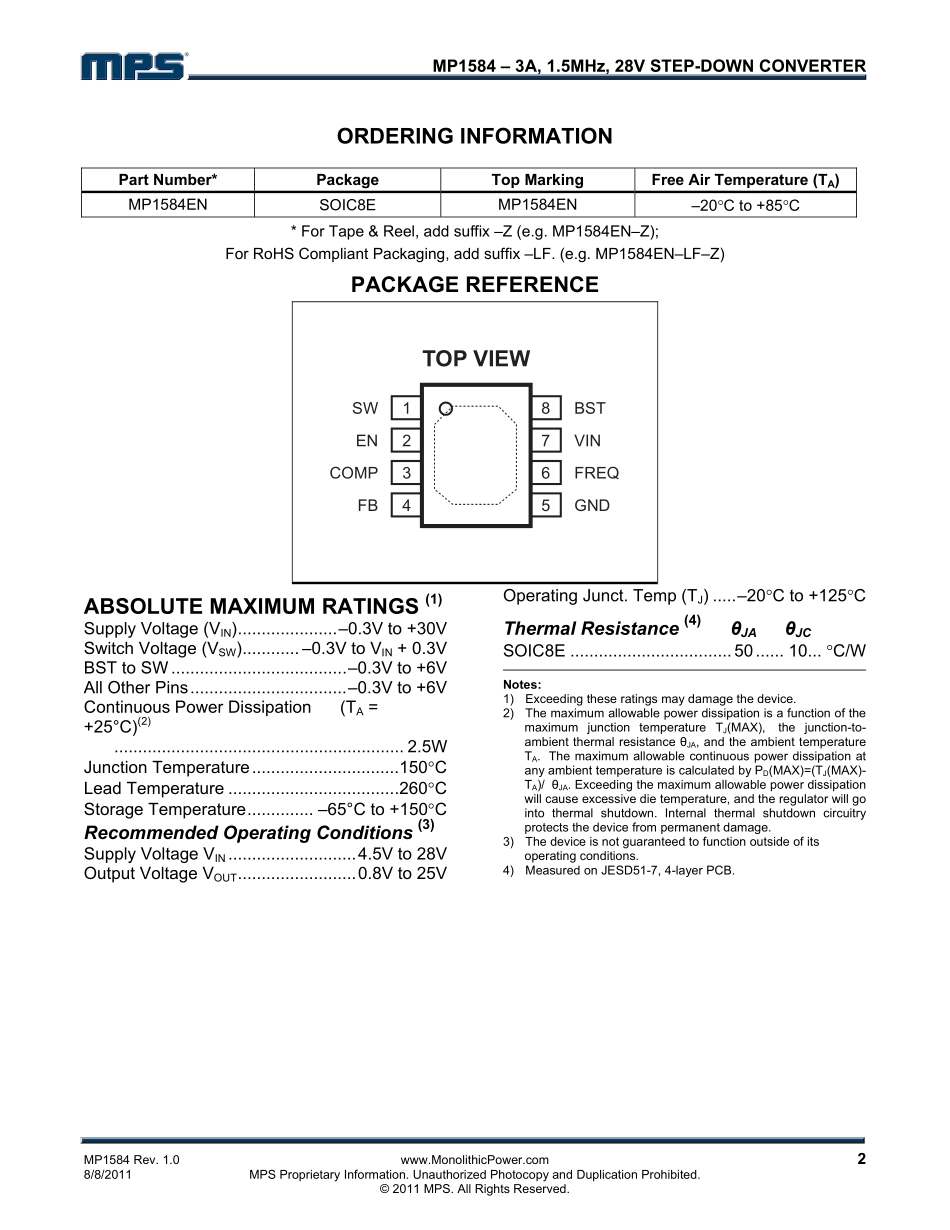 IC封装资料_电源管理芯片_MP1584EN-LF-Z.pdf_第2页