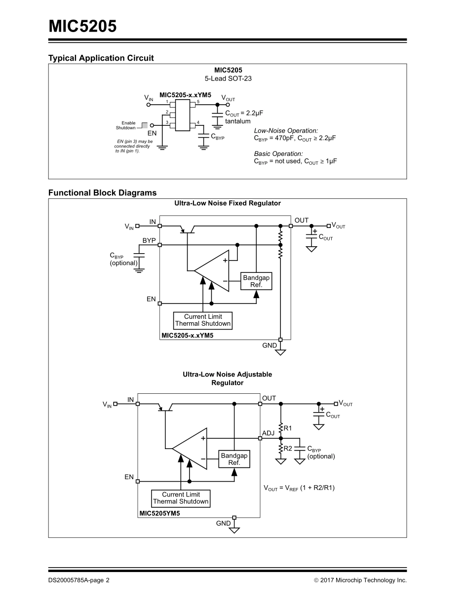 IC封装资料_电源管理芯片_MIC5205-3.3YM5-TR.pdf_第2页