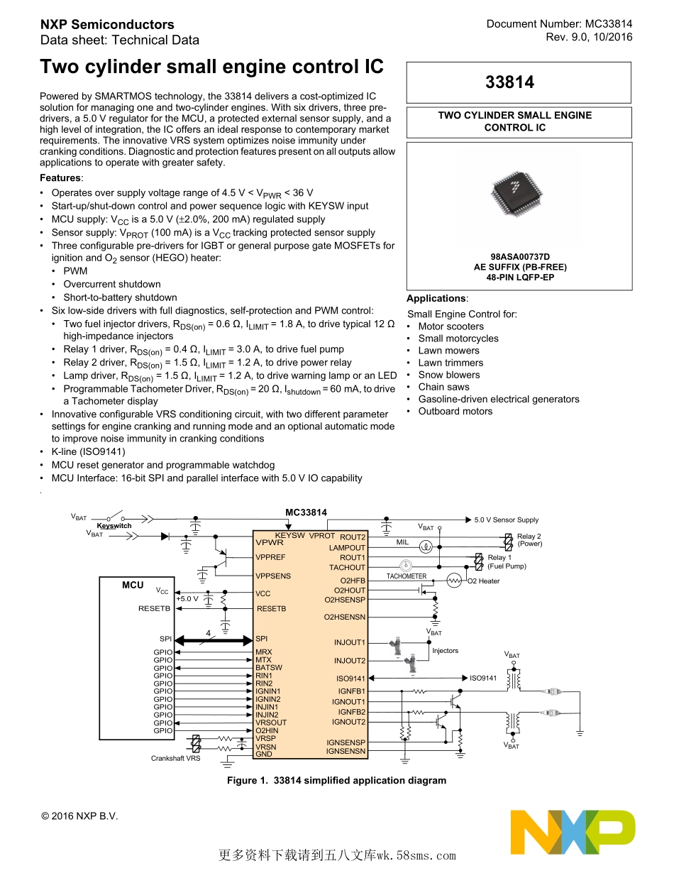 IC封装资料_电源管理芯片_MC33814AE.pdf_第1页