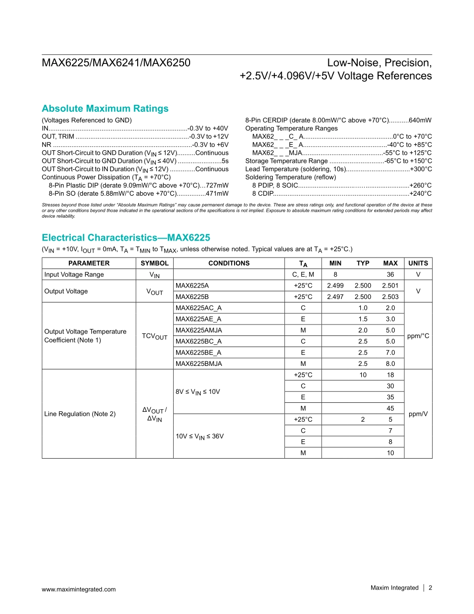 IC封装资料_电源管理芯片_MAX6225AESA+.pdf_第2页