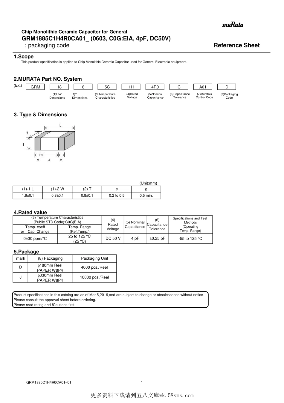 IC封装资料_电容_GRM1885C1H4R0CA01D.pdf_第1页