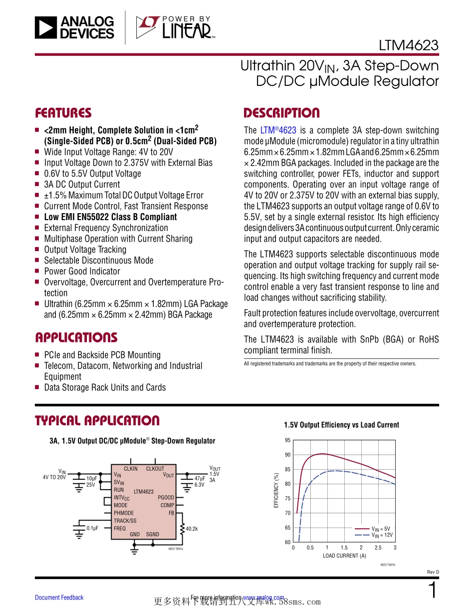 IC封装资料_电源管理芯片_LTM4623IY_PBF.pdf_第1页