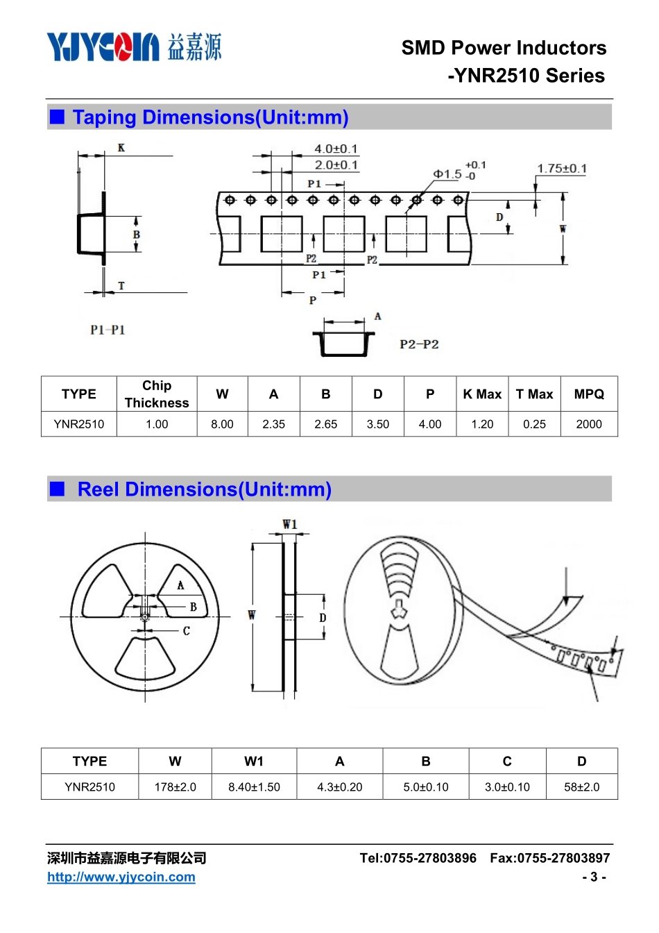 IC封装资料_电感_YNR2510-220M.pdf_第3页